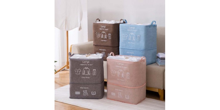 Multifunctional Folding With Zipper Dirty Clothes Quilt Toy Storage Bags Basket Organizer
