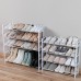 Mrosaa 4 5 Tiers Shoe Rack Dustproof Detachable Steel Pipe Space  saving Stand Accommodate 20 Pairs  White Black