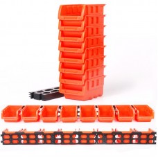 8Pcs ABS Toolbox Awall  mounted Storage Box Foldable Tray Hardware Screw Tool Organize Box Stackable for Small Racks Side by Side