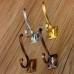 Retro Zinc Alloy Mount Hooks Towel Clothes Hat Coat Hanger for Door Wall