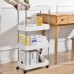 2 3 4 Tier Storage Trolley Cart Rack Holder Kitchen Bathroom with Wheels Removable