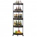 3 4 5 Tier Corner Shelf Wheels For Kitchen Trolley Bathroom Storage Rack Stand