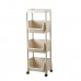 3 Layers Movable Kitchen Storage Rack with Wheels Vegetable Fruit Basket Kitchen Organizer Multi  functional Storage Shelf