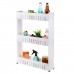 3 4 Layers Multi  function Rack Shelf Portable Cart Storage for Kitchen Bathroom Arrangement