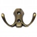 Retro Clothes Double Hooks Coat Hat Robe Holder Wall Hanger Zinc Alloy