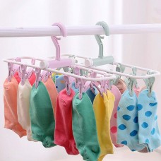 12  Clip Folding Drying Rack Underwear Socks Clip Multi  functional Clothes Rack  Khaki