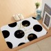 Bathroom Door Absorbent Floor Mat Bedroom Coral Velvet Non  Slip Mat  Size  60x40cm  Big Black Spot