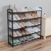 Mrosaa 4 5 Tiers Shoe Rack Dustproof Detachable Steel Pipe Space  saving Stand Accommodate 20 Pairs  White Black