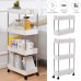 2 3 4 Tier Storage Trolley Cart Rack Holder Kitchen Bathroom with Wheels Removable